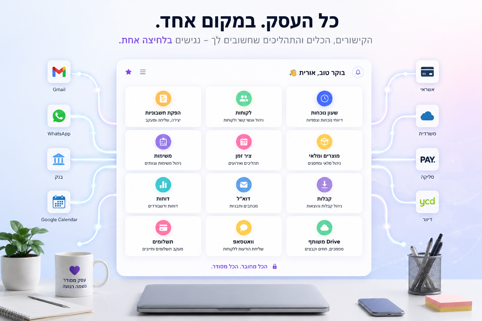 מרכז קישורים - כל הכלים של העסק במקום אחד